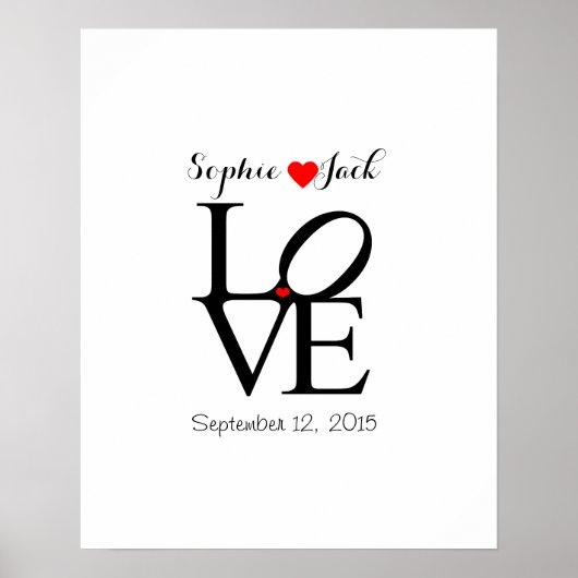 Alternative Hochzeitsreisebuch LIEBE wählen Farbe Poster (Vorne)