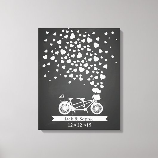 Alternative Hochzeitsreisebuch Tandemchalkboard Leinwanddruck (Vorderseite)