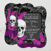 Alternative lila gotische Hochzeit Einladung (Vorne/Hinten)