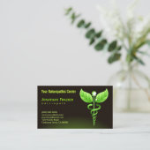 Alternative Medizin Naturopath Green Caduceus Visitenkarte (Stehend Vorderseite)