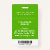 Alternative medizinische Caduceus Green Blätter We Ausweis (Rückseite)