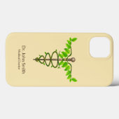 Alternative medizinische Caduceus grüne Blätter Be Case-Mate iPhone Hülle (Rückseite (Horizontal))