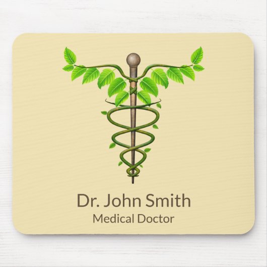 Alternative medizinische Caduceus grüne Blätter Be Mousepad (Vorne)