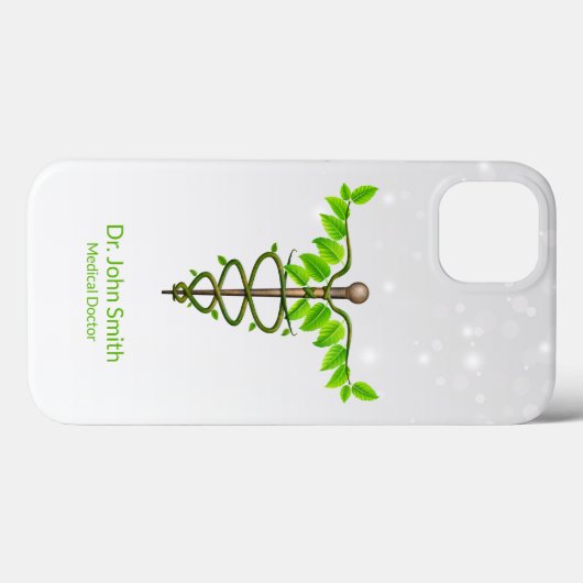 Alternative medizinische Caduceus grüne Blätter We Case-Mate iPhone Hülle (Rückseite (Horizontal))