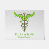 Alternative medizinische Caduceus grüne Blätter We Fußmatte (Vorderseite)