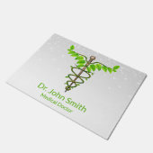 Alternative medizinische Caduceus grüne Blätter We Fußmatte (Schrägansicht)