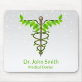 Alternative medizinische Caduceus grüne Blätter We Mousepad (Vorne)