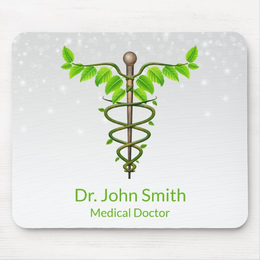 Alternative medizinische Caduceus grüne Blätter We Mousepad (Vorne)