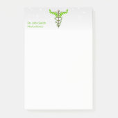 Alternative medizinische Caduceus grüne Blätter We Post-it Klebezettel (Vorderseite)