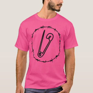 Alternative Mode Punk Safety-Button Barbed-Wire Ar T-Shirt