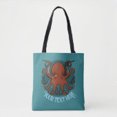 Alternative Octopus-Kunstwerk Fügen Sie Ihren Text Tasche (Vorderseite)