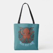 Alternative Octopus-Kunstwerk Fügen Sie Ihren Text Tasche (Rückseite)