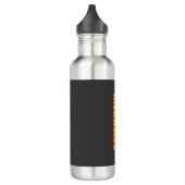 Alternative perfekte Größe Grau Orange fett Text Edelstahlflasche (Links)