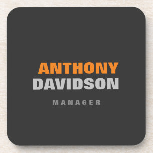 Alternative perfekte Größe Grau Orange fett Text Getränkeuntersetzer