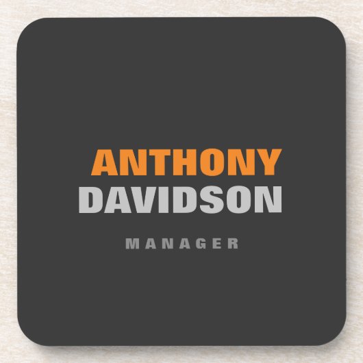 Alternative perfekte Größe Grau Orange fett Text Getränkeuntersetzer (Vorderseite)