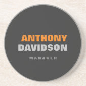 Alternative perfekte Größe Grau Orange fett Text Getränkeuntersetzer (Vorne)