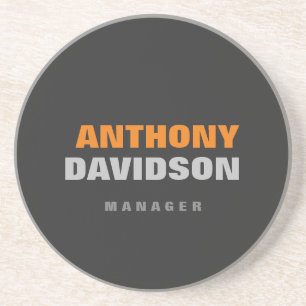 Alternative perfekte Größe Grau Orange fett Text Getränkeuntersetzer