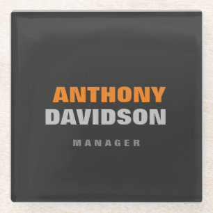 Alternative perfekte Größe Grau Orange fett Text Glasuntersetzer