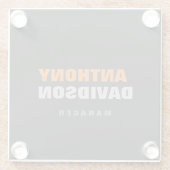 Alternative perfekte Größe Grau Orange fett Text Glasuntersetzer (Rückseite)