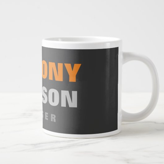 Alternative perfekte Größe Grau Orange fett Text Jumbo-Tasse (Rechts)