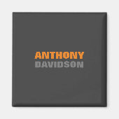 Alternative perfekte Größe Grau Orange fett Text Magnet (Vorne)