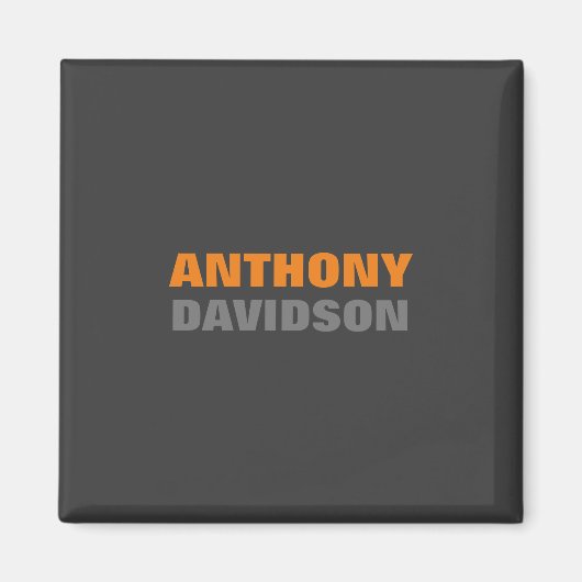 Alternative perfekte Größe Grau Orange fett Text Magnet (Vorne)