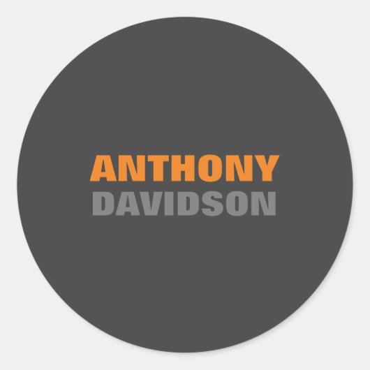 Alternative perfekte Größe Grau Orange fett Text Runder Aufkleber (Vorderseite)