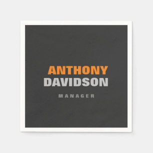 Alternative perfekte Größe Grau Orange fett Text Serviette