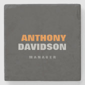 Alternative perfekte Größe Grau Orange fett Text Steinuntersetzer (Vorderseite)