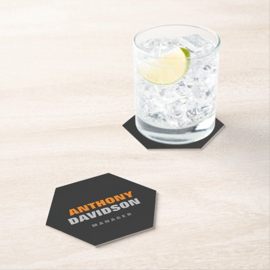 Alternative perfekte Größe Grau Orange fett Text Untersetzer (Vor Ort)