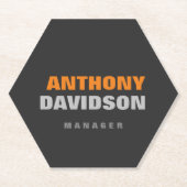 Alternative perfekte Größe Grau Orange fett Text Untersetzer (Vorderseite)