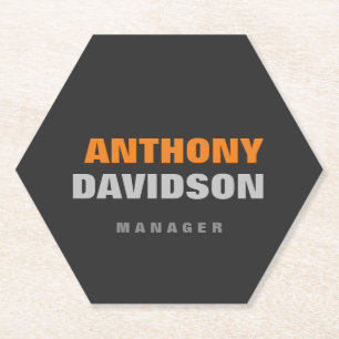 Alternative perfekte Größe Grau Orange fett Text Untersetzer