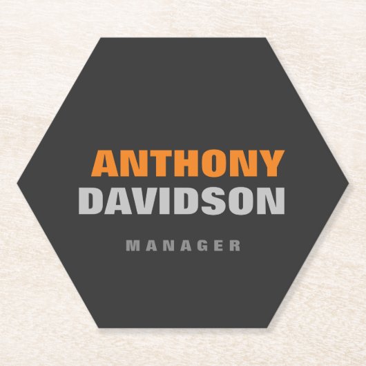 Alternative perfekte Größe Grau Orange fett Text Untersetzer (Vorderseite)