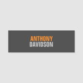 Alternative perfekte, Niedliche, orange Fettschrif Namensschild (Vorderseite)