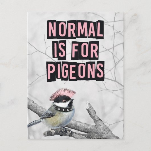 Alternative Punk Bird Anti Conformity Postkarte (Vorderseite)