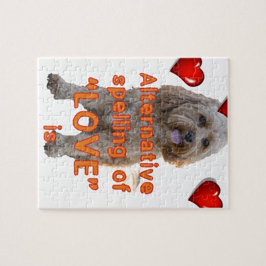 alternative Rechtschreibung der LIEBE ist CAVOODLE Puzzle (Horizontal)