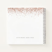 Alternative Rose Gold Glitzer Quinceañera Gästebuc Notizblock (Rückseite)