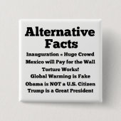 "Alternative Tatsachen-" weißer Knopf Button (Vorderseite)