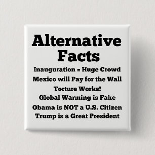 "Alternative Tatsachen-" weißer Knopf Button