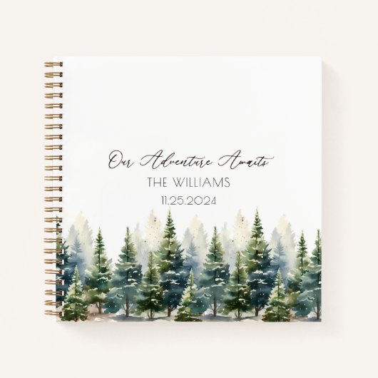 Alternative Wedding Guest Green Book Pine Trees Notizblock (Vorderseite)