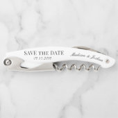 Alternative White-Elegante-Hochzeit Save the Date Kellnermesser (Vorderseite)
