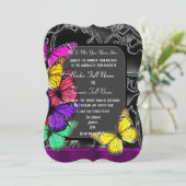 alternativer gotischer Schmetterling Einladung (Stehend Vorderseite)