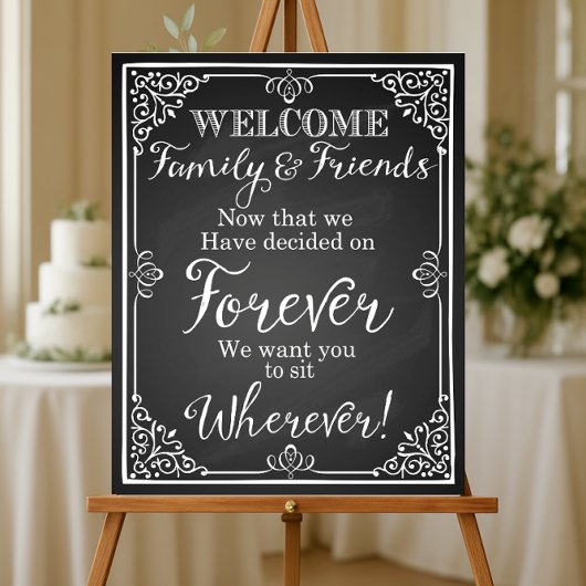 Alternatives Hochzeitssitzschild Chalkboard Poster