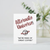 Alternatives Universe Café Postcard Postkarte (Stehend Vorderseite)