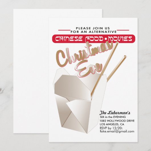 Alternatives Weihnachtsabend Einladung (Vorne/Hinten)