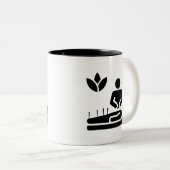 Alternativmedizin-Piktogramm-Tasse Zweifarbige Tasse (VorderseiteRechts)