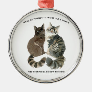 Alternder Humor für Katzen liebende Freunde Eheman Ornament Aus Metall