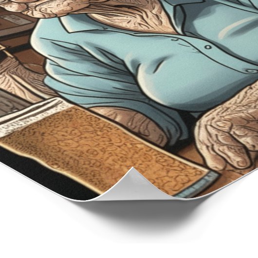 alternder Spaß l Old Lady Drink Beer and Shot Poster (Ecke)