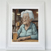 alternder Spaß l Old Lady Drink Beer and Shot Poster