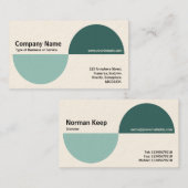 Alternierende Crecents - Grüntöne (Creme) Visitenkarte (Vorne/Hinten)